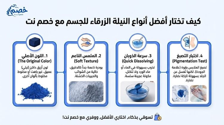 كيف تختار افضل انواع النيلة الزرقاء للجسم