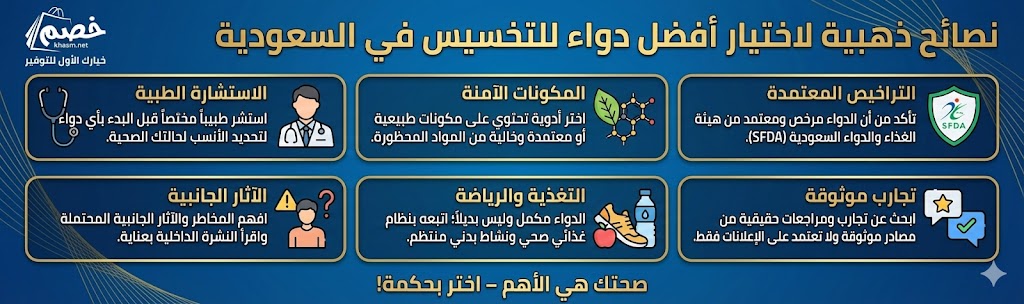 نصائح ذهبية لاختيار افضل دواء للتخسيس في السعودية