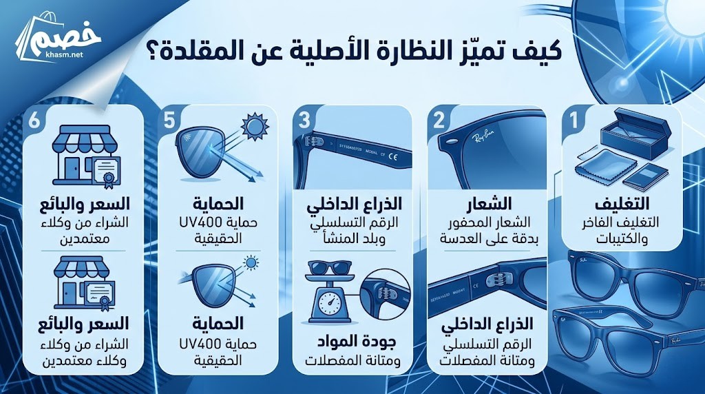 كيف تميز النظارة الأصلية عن المقلدة؟