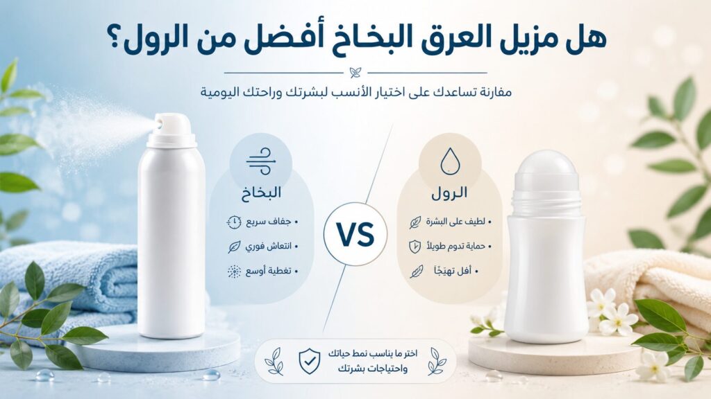 هل مزيل العرق البخاخ أفضل من الرول؟