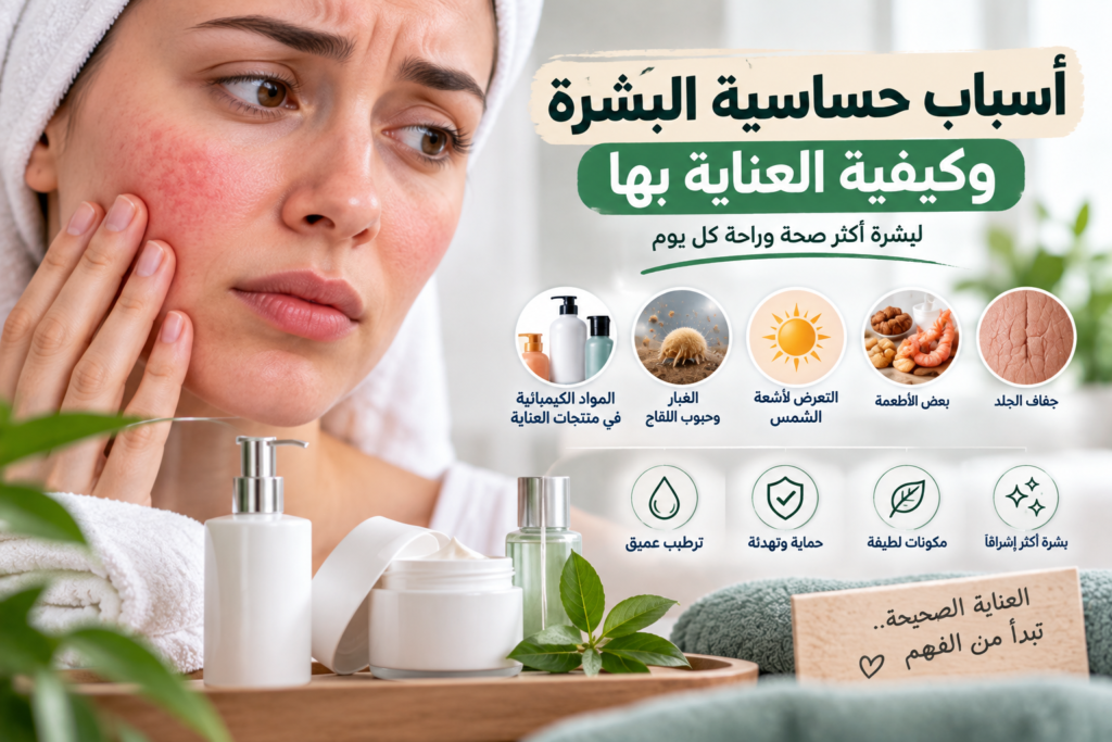 أسباب حساسية البشرة وكيفية العناية بها