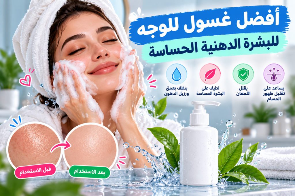 افضل غسول للبشرة الدهنية الحساسة